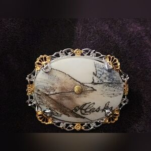 Vintage Alaska souvenir pin sterling silver 1940s?